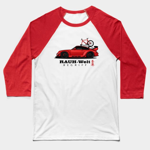 RWB 911 Bike Roof (Red) Baseball T-Shirt by Jiooji Project